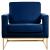 Noah Velvet Accent Chair with Gold Stainless Steel Base