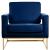 Noah Velvet Accent Chair with Gold Stainless Steel Base