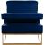 Noah Velvet Accent Chair with Gold Stainless Steel Base