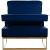 Noah Velvet Accent Chair with Gold Stainless Steel Base