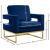 Noah Velvet Accent Chair with Gold Stainless Steel Base