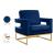 Noah Velvet Accent Chair with Gold Stainless Steel Base