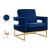 Noah Velvet Accent Chair with Gold Stainless Steel Base