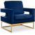 Noah Velvet Accent Chair with Gold Stainless Steel Base