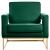 Noah Velvet Accent Chair with Gold Stainless Steel Base