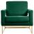 Noah Velvet Accent Chair with Gold Stainless Steel Base