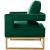 Noah Velvet Accent Chair with Gold Stainless Steel Base