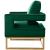 Noah Velvet Accent Chair with Gold Stainless Steel Base