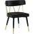 Rheingold Velvet Dining Chair with Matte Black Metal Legs & Gold Tips