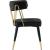 Rheingold Velvet Dining Chair with Matte Black Metal Legs & Gold Tips