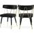 Rheingold Velvet Dining Chair with Matte Black Metal Legs & Gold Tips