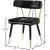 Rheingold Velvet Dining Chair with Matte Black Metal Legs & Gold Tips