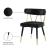 Rheingold Velvet Dining Chair with Matte Black Metal Legs & Gold Tips