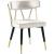 Rheingold Dining Chair with Matte Black Metal Legs & Gold Tips