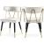 Rheingold Dining Chair with Matte Black Metal Legs & Gold Tips
