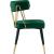 Rheingold Velvet Dining Chair with Matte Black Metal Legs & Gold Tips