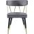 Rheingold Velvet Dining Chair with Matte Black Metal Legs & Gold Tips