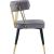 Rheingold Velvet Dining Chair with Matte Black Metal Legs & Gold Tips