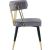 Rheingold Dining Chair with Matte Black Metal Legs & Gold Tips