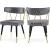 Rheingold Dining Chair with Matte Black Metal Legs & Gold Tips