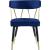 Rheingold Dining Chair with Matte Black Metal Legs & Gold Tips