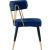 Rheingold Dining Chair with Matte Black Metal Legs & Gold Tips