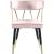 Rheingold Dining Chair with Matte Black Metal Legs & Gold Tips