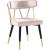 Rheingold Velvet Dining Chair with Matte Black Metal Legs & Gold Tips