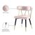 Rheingold Dining Chair with Matte Black Metal Legs & Gold Tips