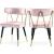 Rheingold Dining Chair with Matte Black Metal Legs & Gold Tips