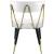 Rheingold Faux Leather Dining Chair with Matte Black Metal Legs & Gold Tips