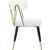 Rheingold Faux Leather Dining Chair with Matte Black Metal Legs & Gold Tips