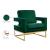 Noah Velvet Accent Chair with Gold Stainless Steel Base