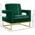 Noah Velvet Accent Chair with Gold Stainless Steel Base