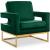 Noah Velvet Accent Chair with Gold Stainless Steel Base