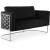Casa Velvet Loveseat with Chrome Iron Metal Base