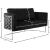 Casa Velvet Loveseat with Chrome Iron Metal Base