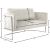Casa Velvet Loveseat with Chrome Iron Metal Base
