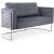 Casa Velvet Loveseat with Chrome Iron Metal Base