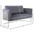 Casa Velvet Loveseat with Chrome Iron Metal Base