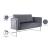 Casa Velvet Loveseat with Chrome Iron Metal Base
