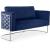 Casa Velvet Loveseat with Chrome Iron Metal Base