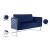 Casa Velvet Loveseat with Chrome Iron Metal Base