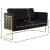 Casa Velvet Loveseat with Gold Iron Metal Base