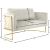 Casa Velvet Loveseat with Gold Iron Metal Base