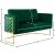 Casa Velvet Loveseat with Gold Iron Metal Base