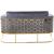 Casa Velvet Loveseat with Gold Iron Metal Base