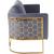 Casa Velvet Loveseat with Gold Iron Metal Base