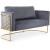 Casa Velvet Loveseat with Gold Iron Metal Base