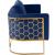 Casa Velvet Loveseat with Gold Iron Metal Base